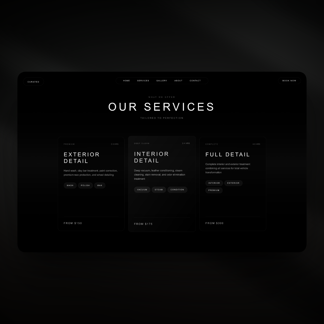 Auto Detailing Website - Screen 2